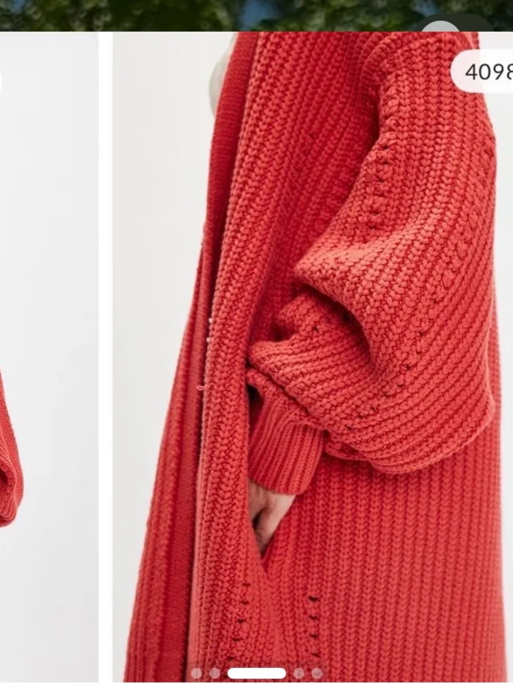 Free People Chunky orange Open-Front Women's Sweater Cardigan